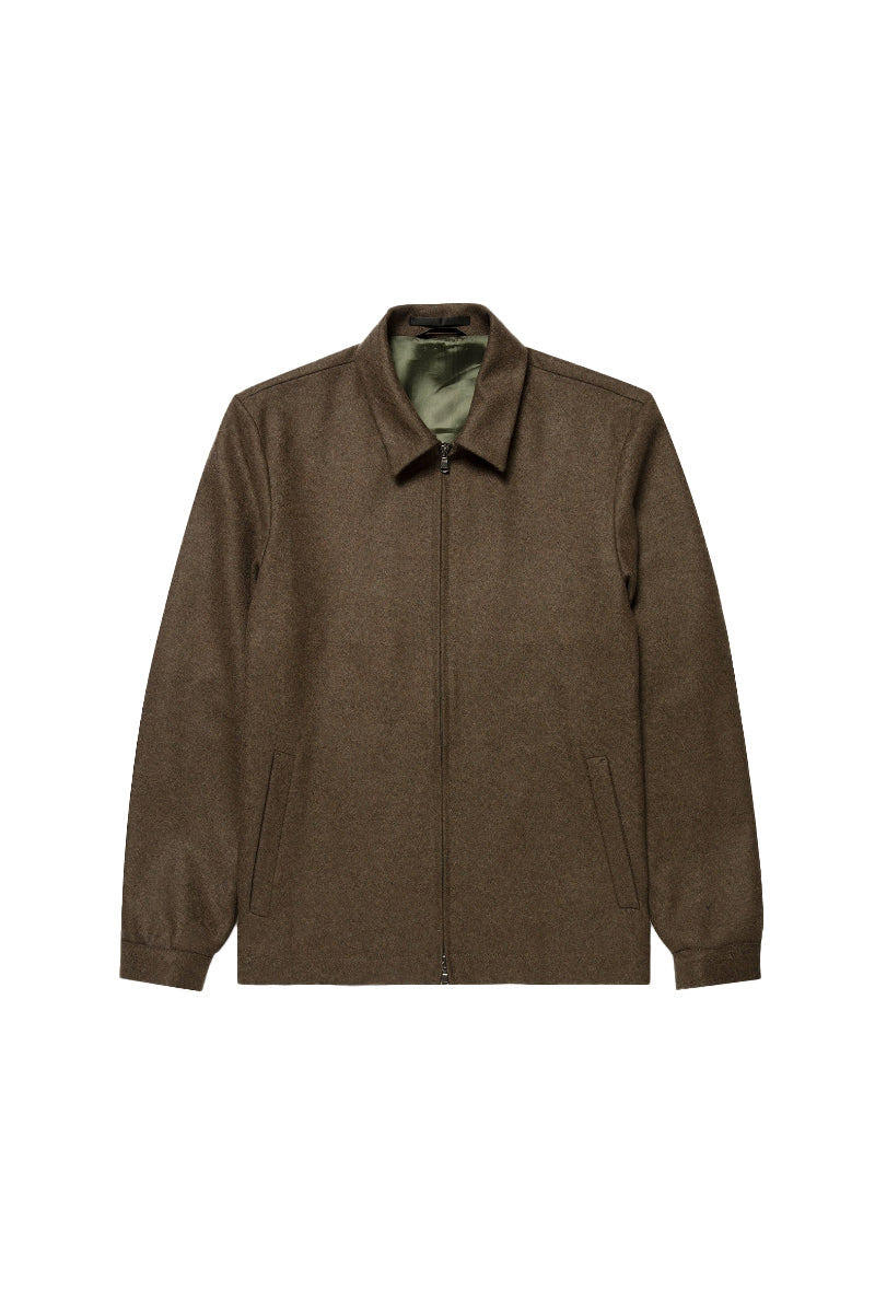 Boiled Wool Harrington Jacket - Loden Green