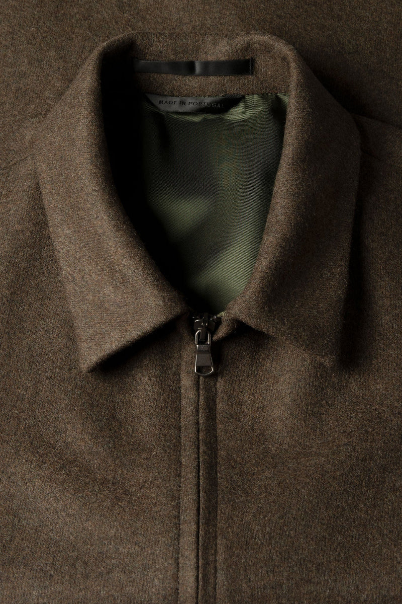 Boiled Wool Harrington Jacket - Loden Green