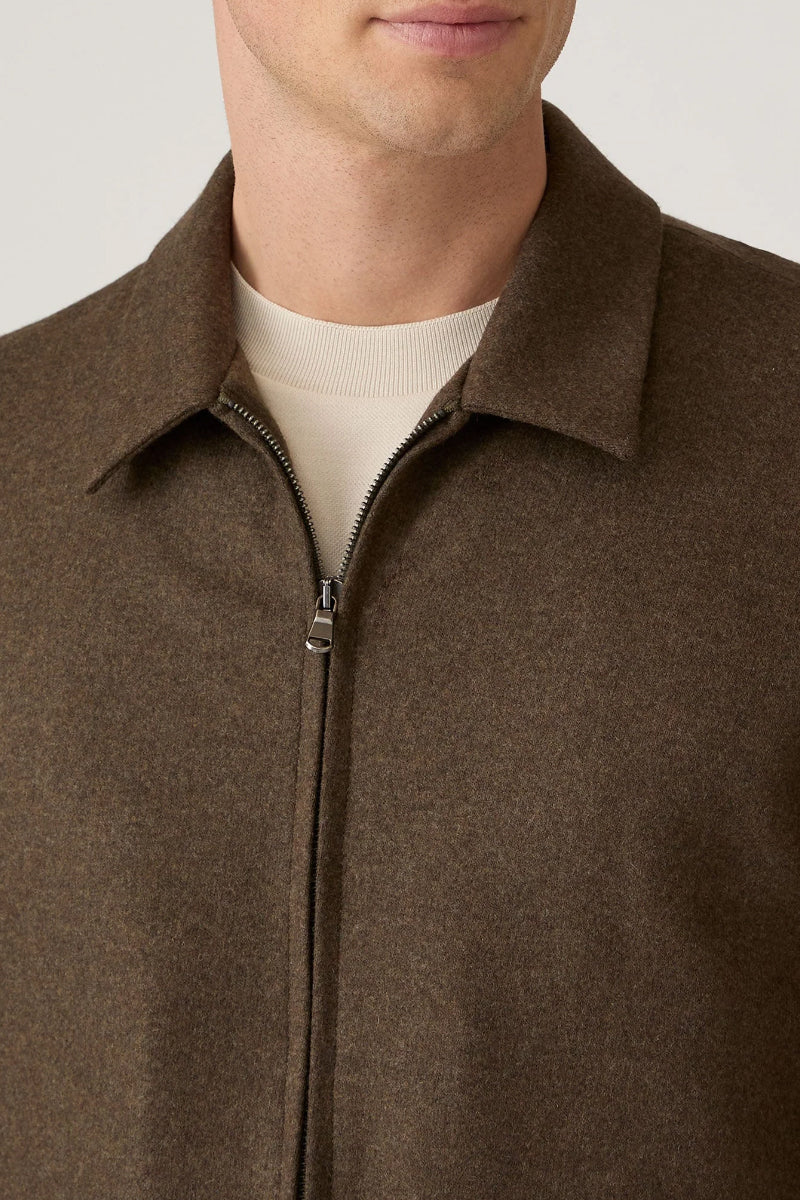 Boiled Wool Harrington Jacket - Loden Green