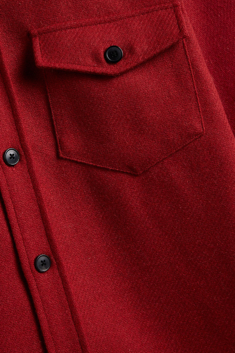 Wool Field Overshirt - Red