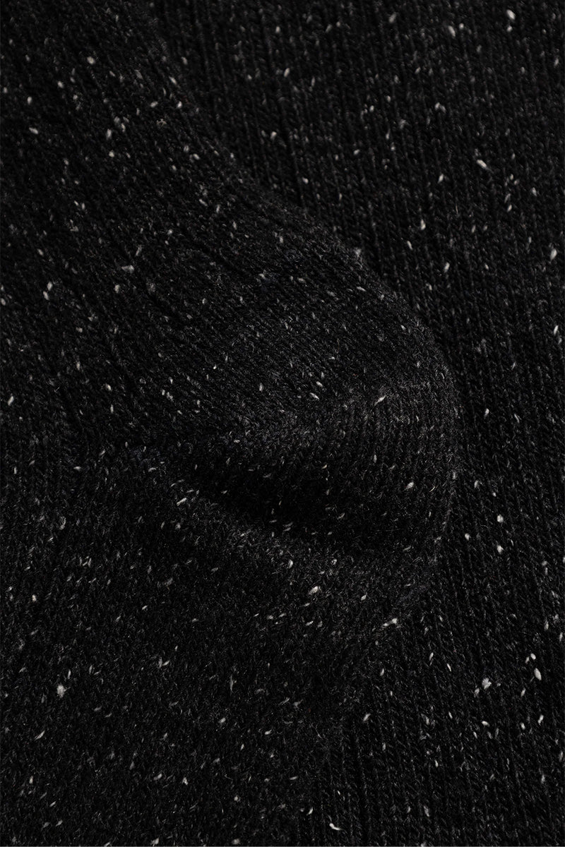 Bykle Neps Wool Rib Sock - Charcoal Melange