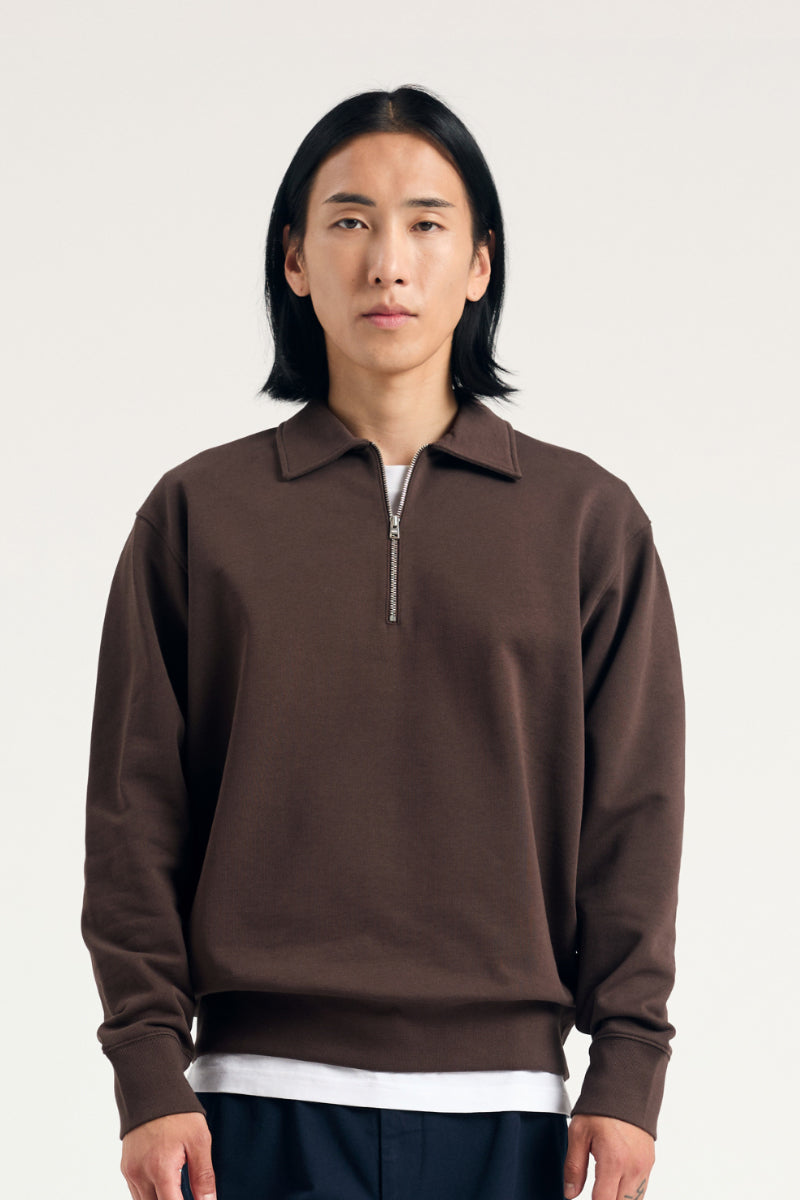 Norse Standard Half Zip Sweatshirt - Walnut