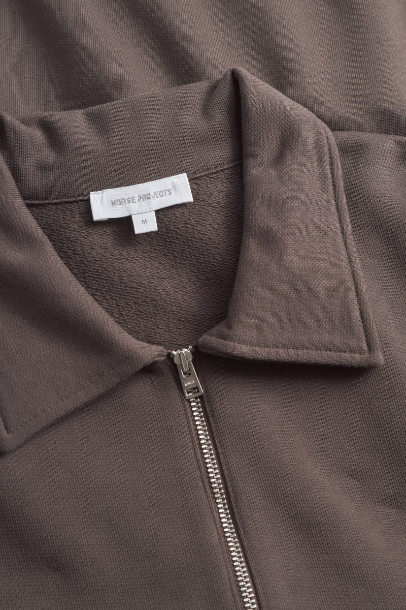 Norse Standard Half Zip Sweatshirt - Walnut