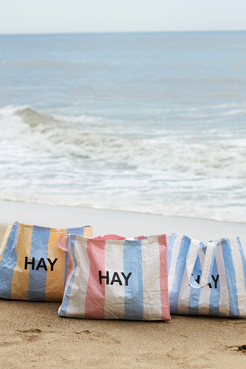 Recycled Candy Stripe Bag XL - Blue, Red and White