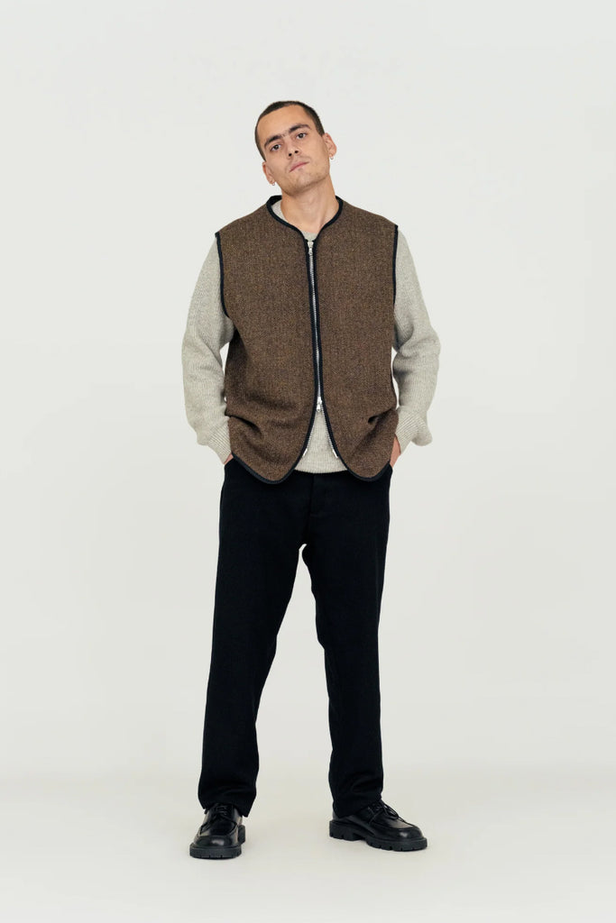 A5 Vest - Brown Harris Tweed