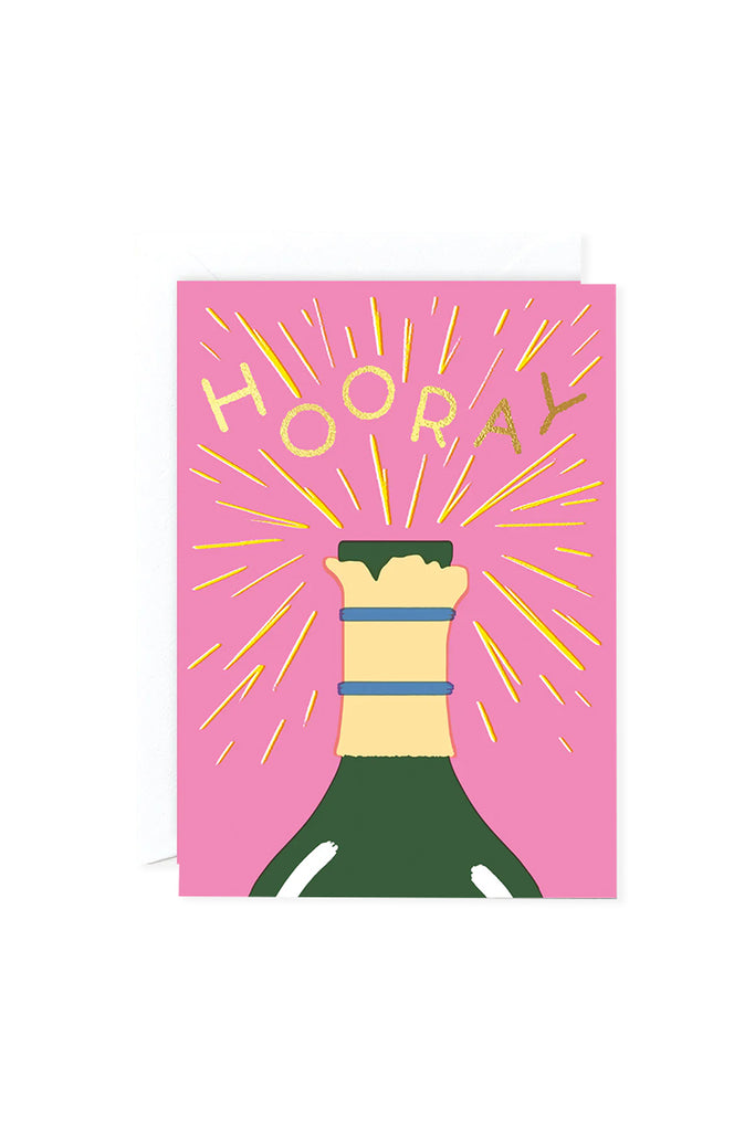 Hooray Champagne by Elena Boils - Greeting Card