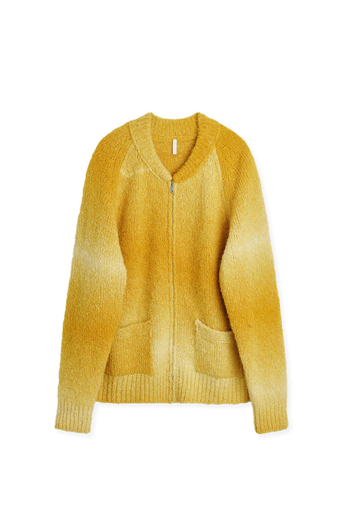 Ombre Zip Cardigan - Yellow