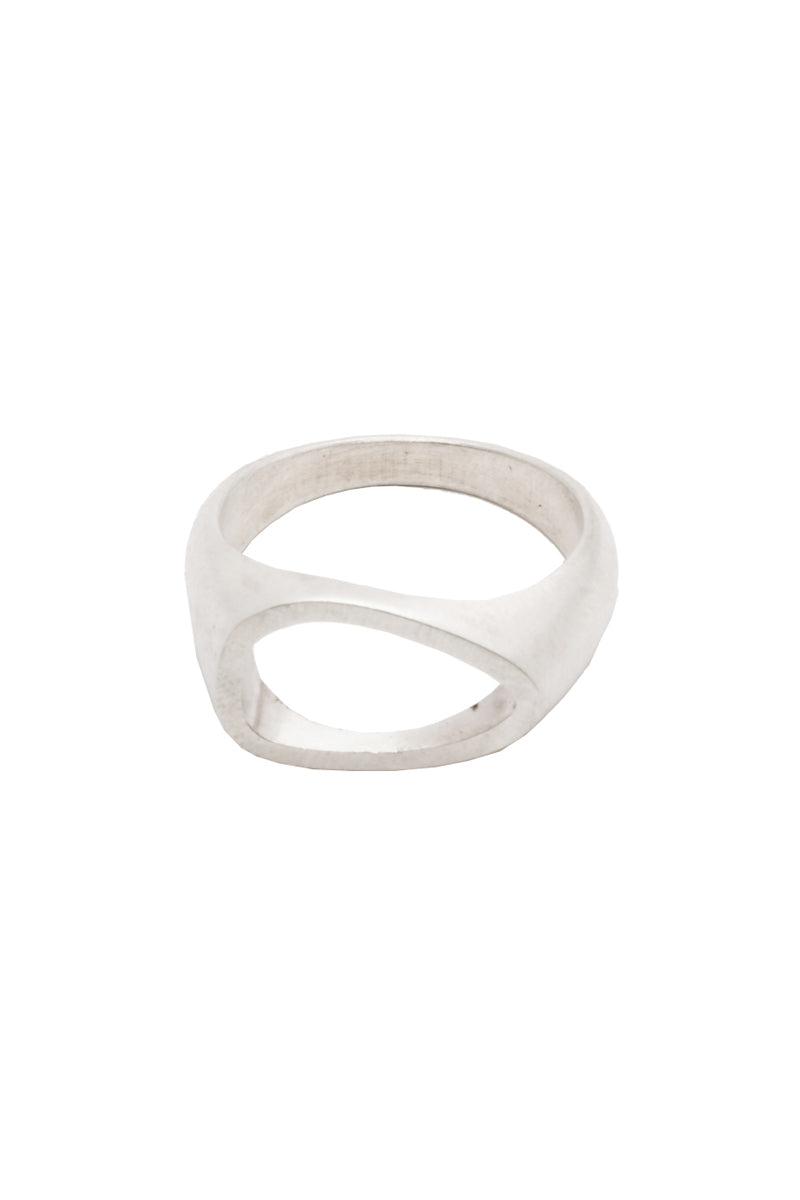01 Weird O Signet Hollow L - Sterling Silver