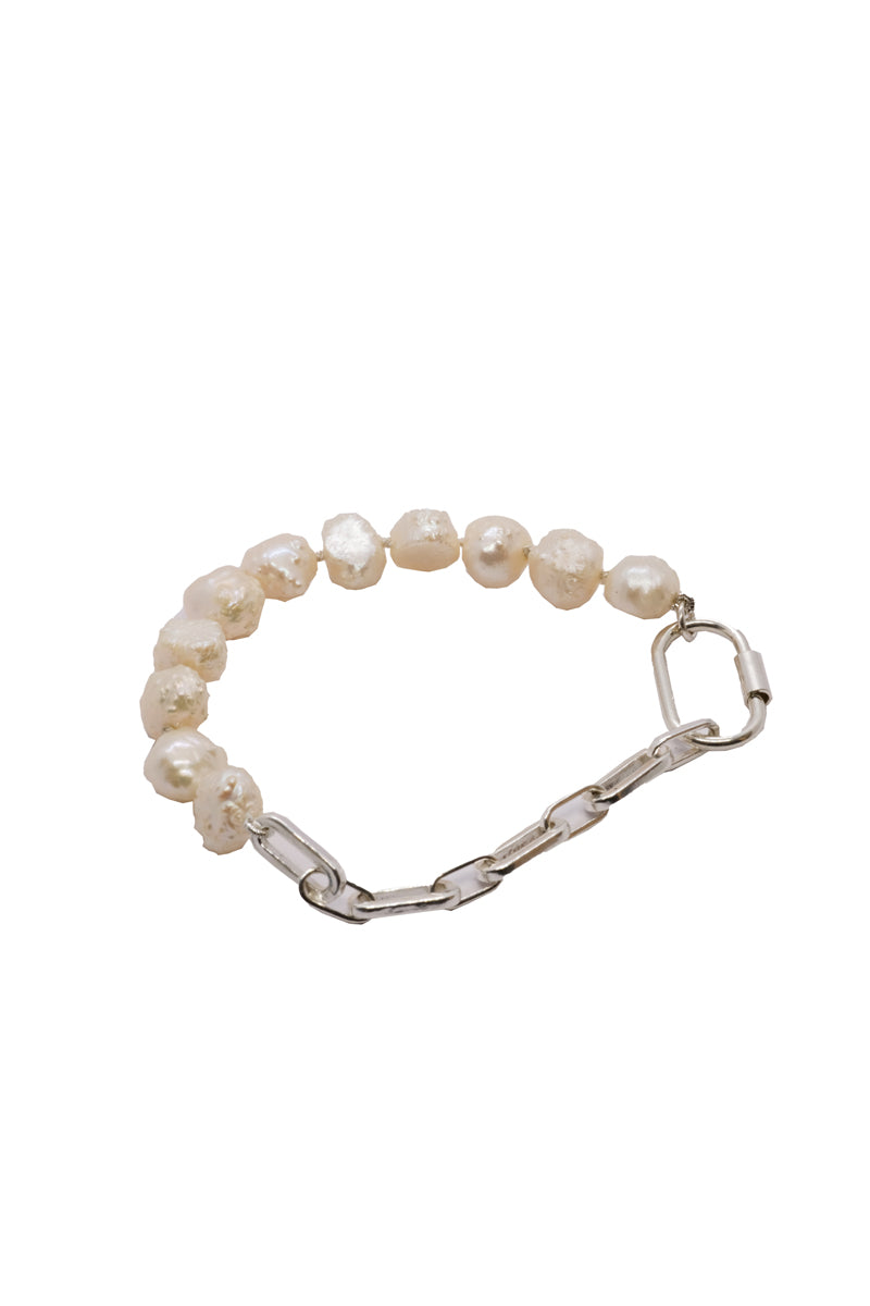 Popcorn Bracelet - Sterling Silver & Pearls