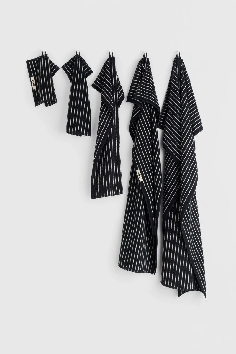 Tekla Terry Towel - Black Stripe