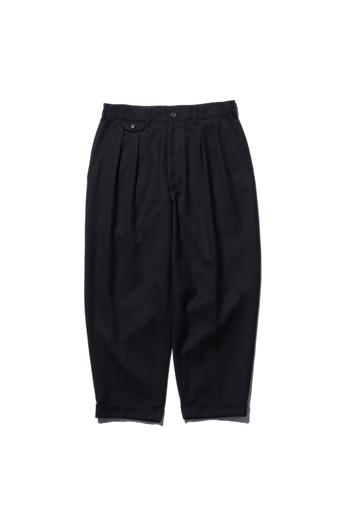 2 Pleated Tapered Laundry Wool Pant - Navy