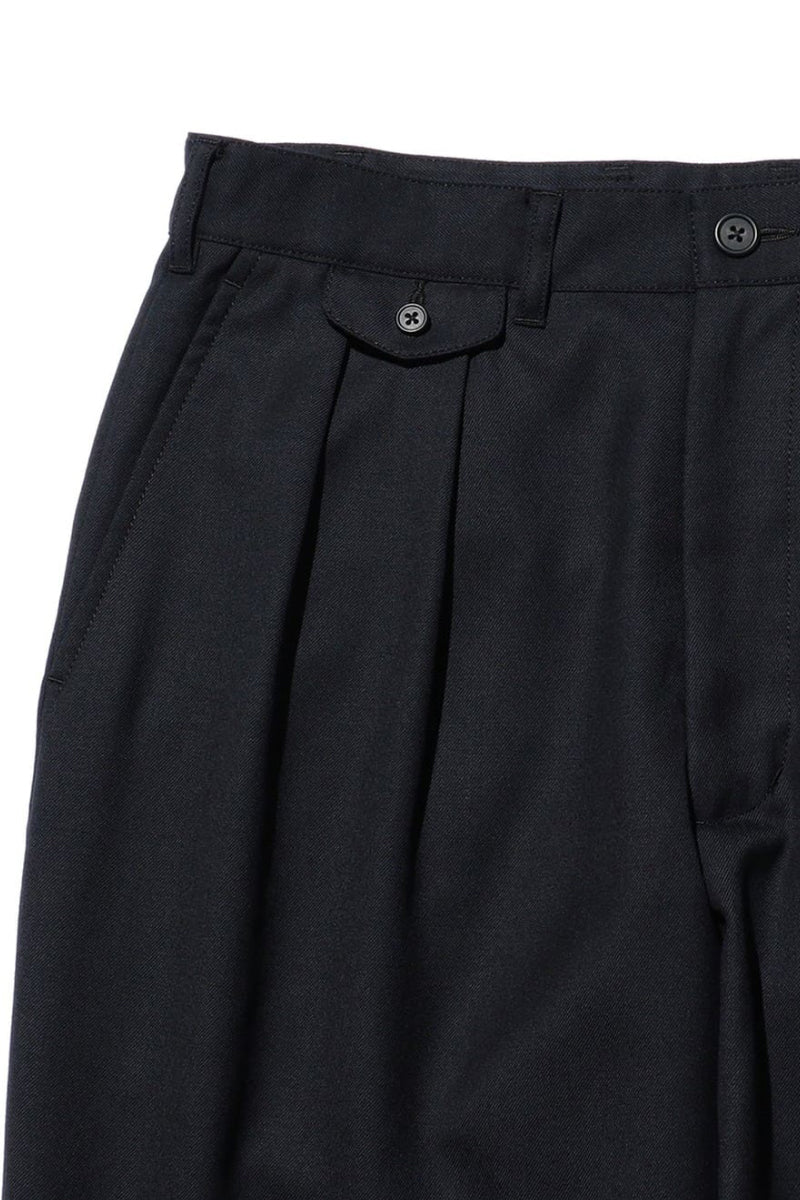 2 Pleated Tapered Laundry Wool Pant - Navy