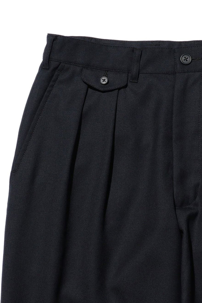 2 Pleated Tapered Laundry Wool Pant - Navy