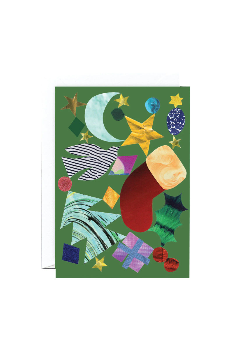 Abstract Xmas by Saskia Pomeroy - Greeting Card