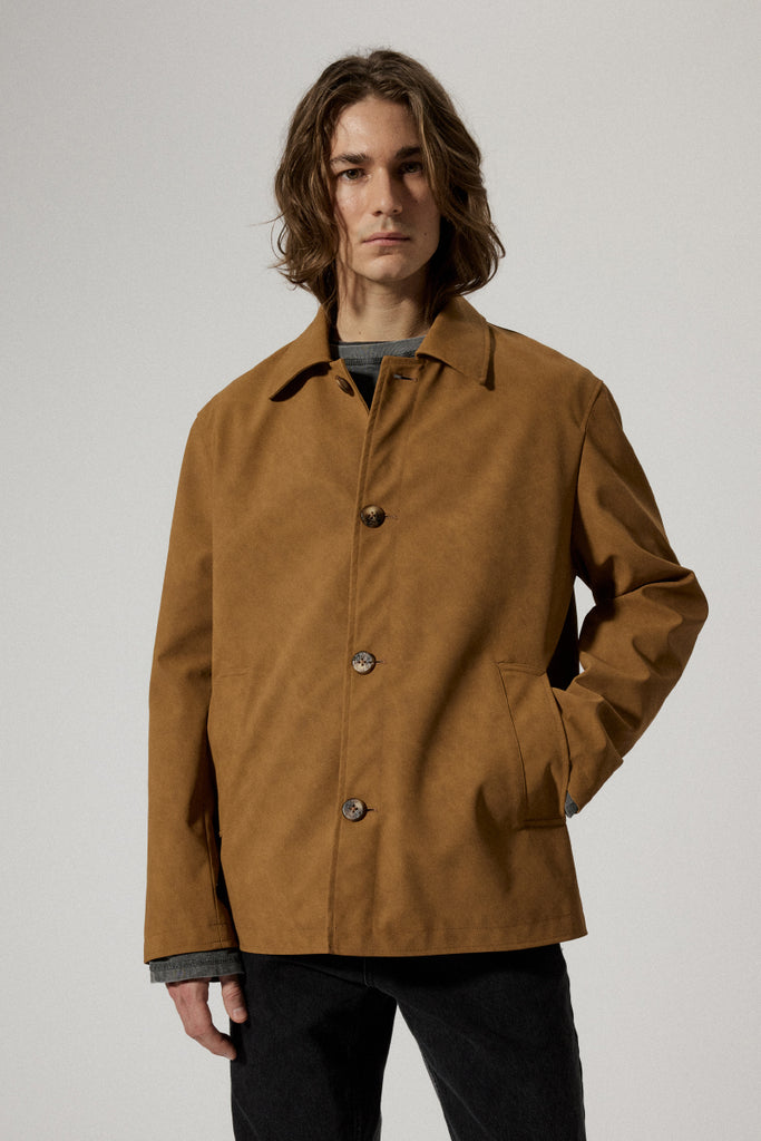 Alfred Faux Suede Jacket - Tan Suede