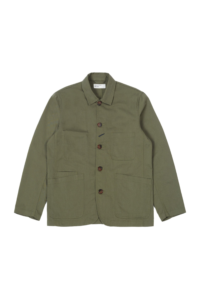 Light Twill Bakers Jacket - Light Olive
