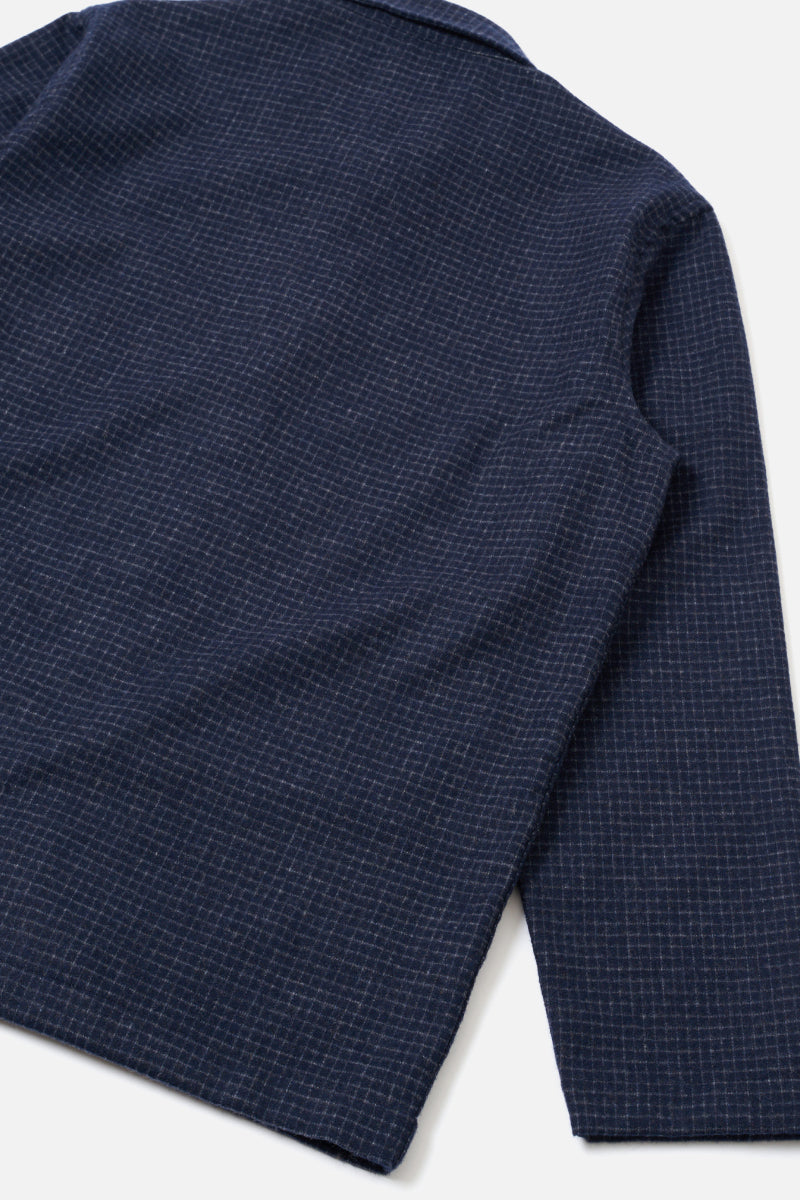 Bobby Wool Mix Bakers Overshirt - Navy Check