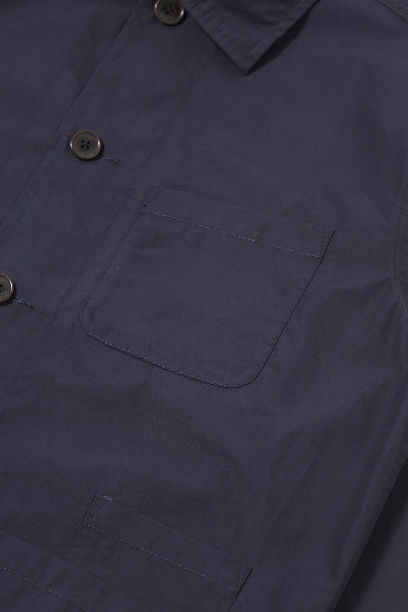 Peached Poplin Bakers Overshirt - Navy