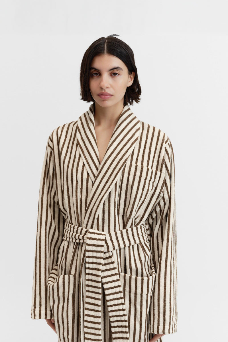 Tekla Bathrobe - Kodiak Stripe