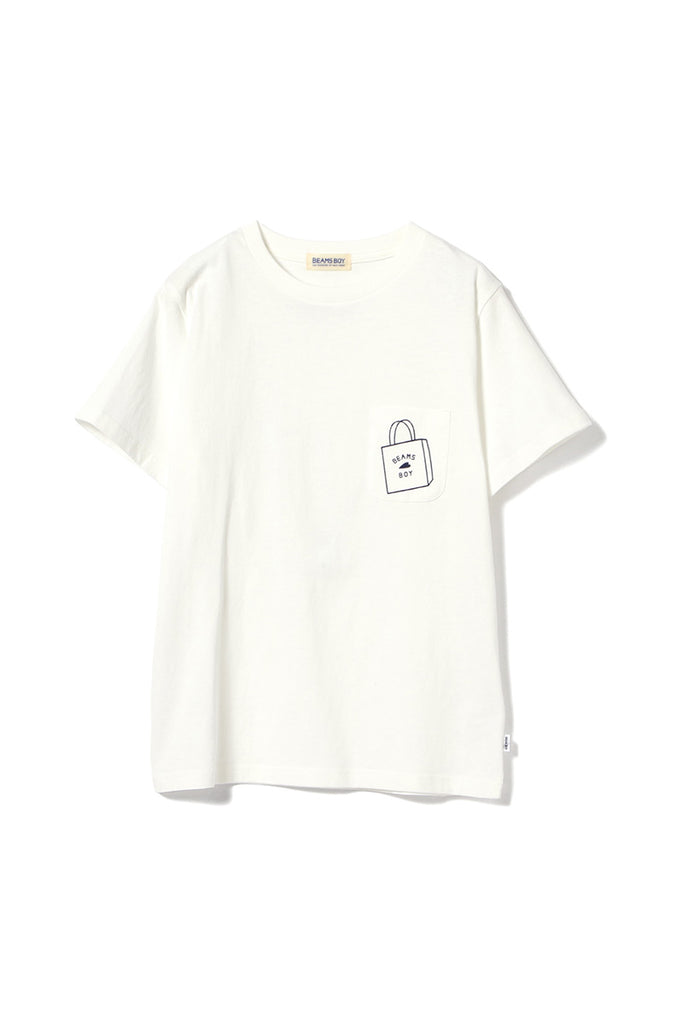 Beams Boy Logo Pocket Tee - White