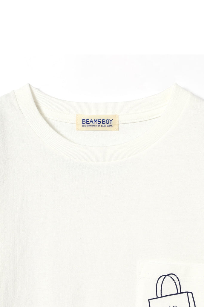 Beams Boy Logo Pocket Tee - White