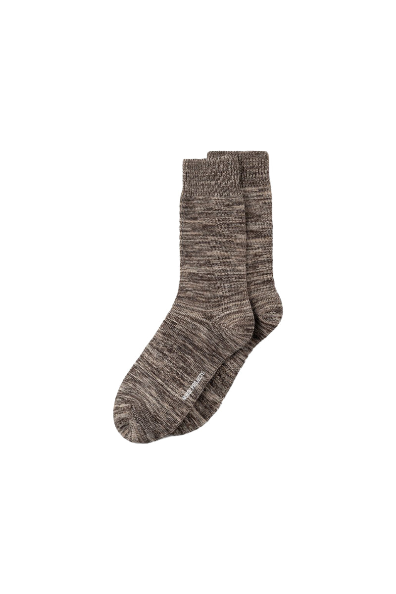 Bykle Heavy Cotton Twist Sock - Seal Brown