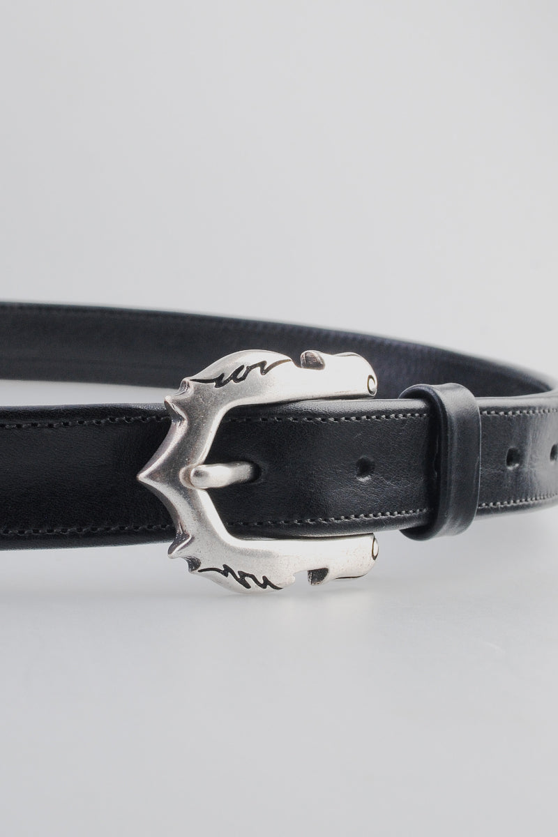 Molebo M2452 Belt - Black Leather with Steel Buckle