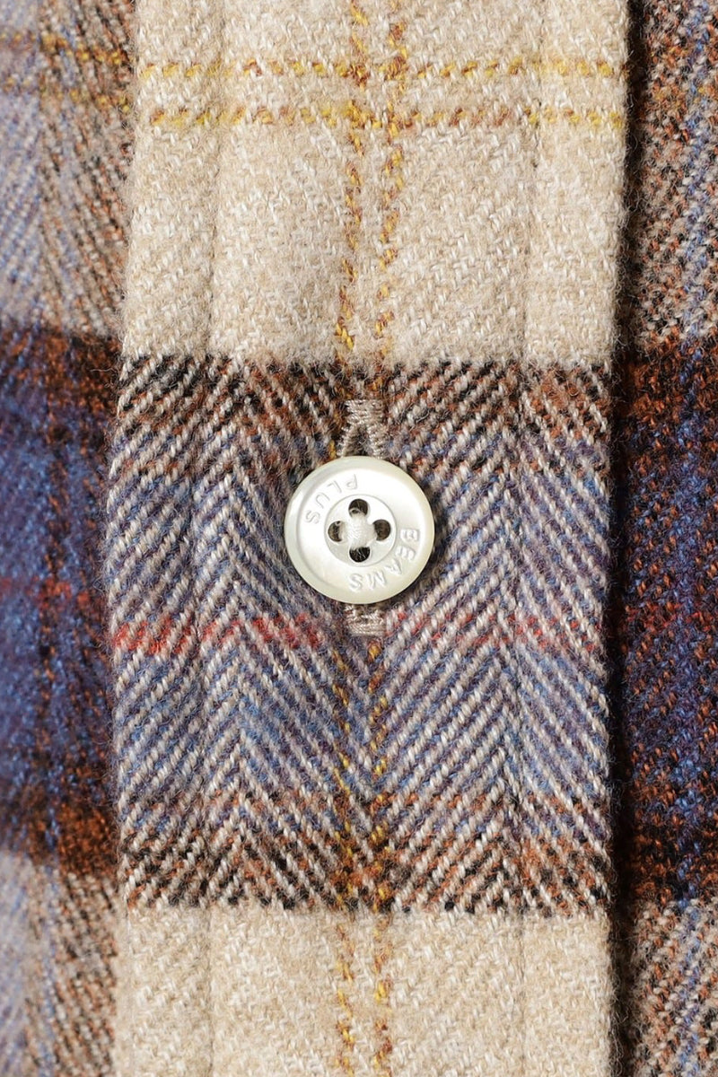 Herringbone Plaid Button Down Shirt - White Check