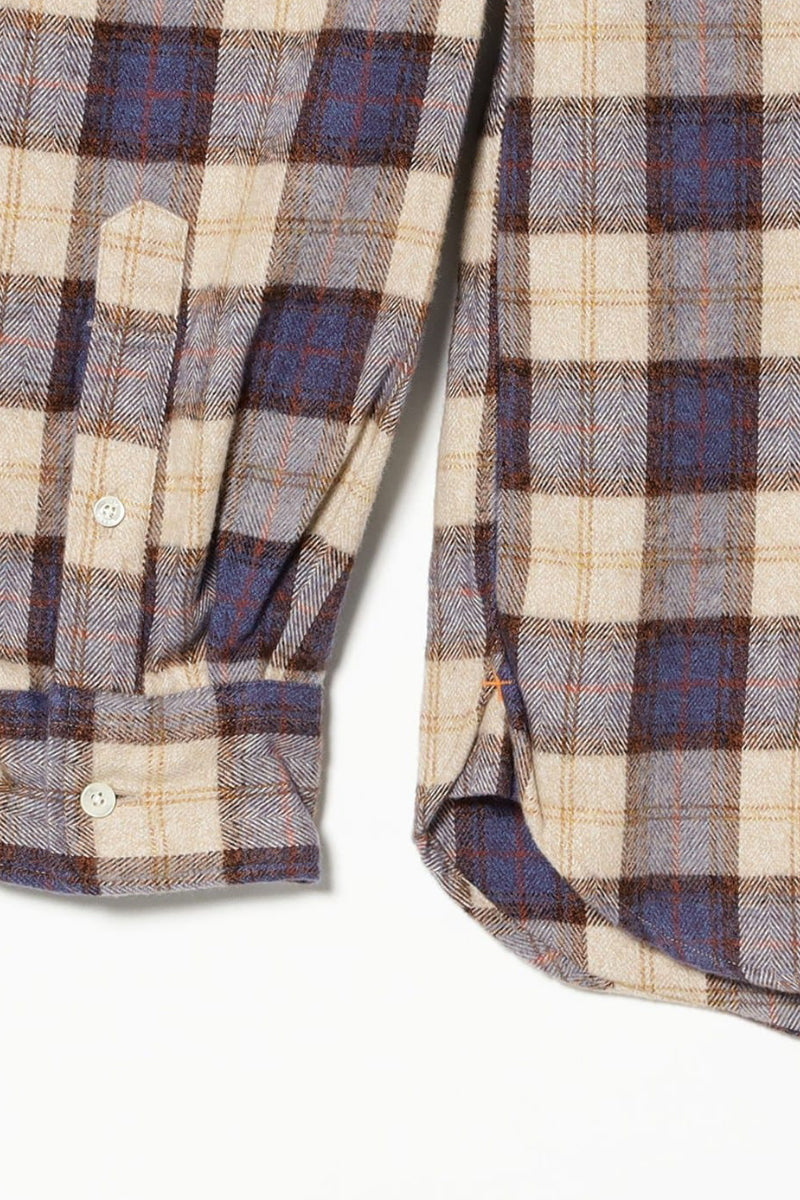 Herringbone Plaid Button Down Shirt - White Check
