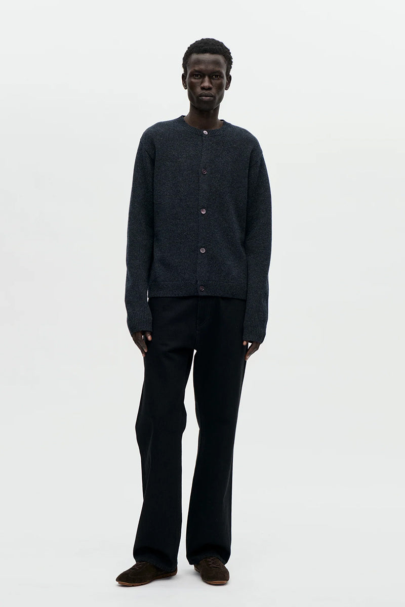 Boiled Wool Cardigan - Charcoal