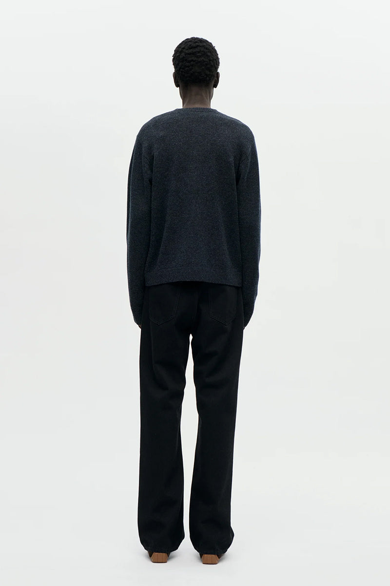 Boiled Wool Cardigan - Charcoal