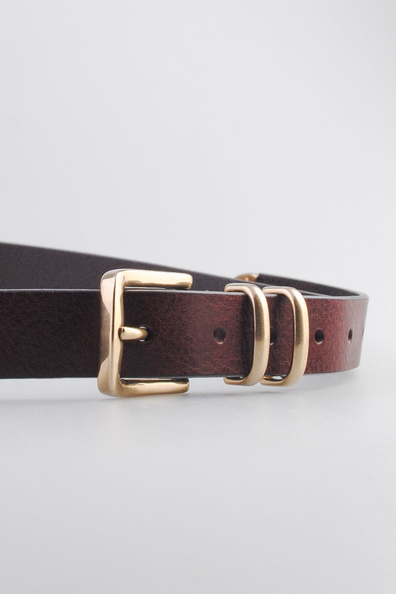 Molebo M2401 Belt - Brown Leather with Solid Brass