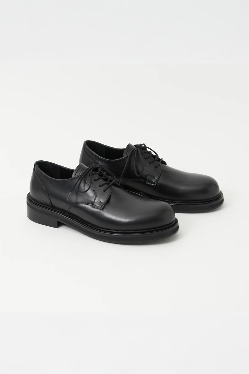 Mid-Heel Derby - Calfskin Black