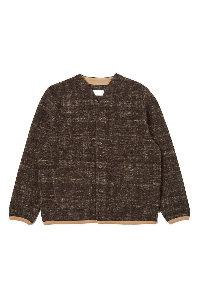 Marble Fleece Cardigan - Brown