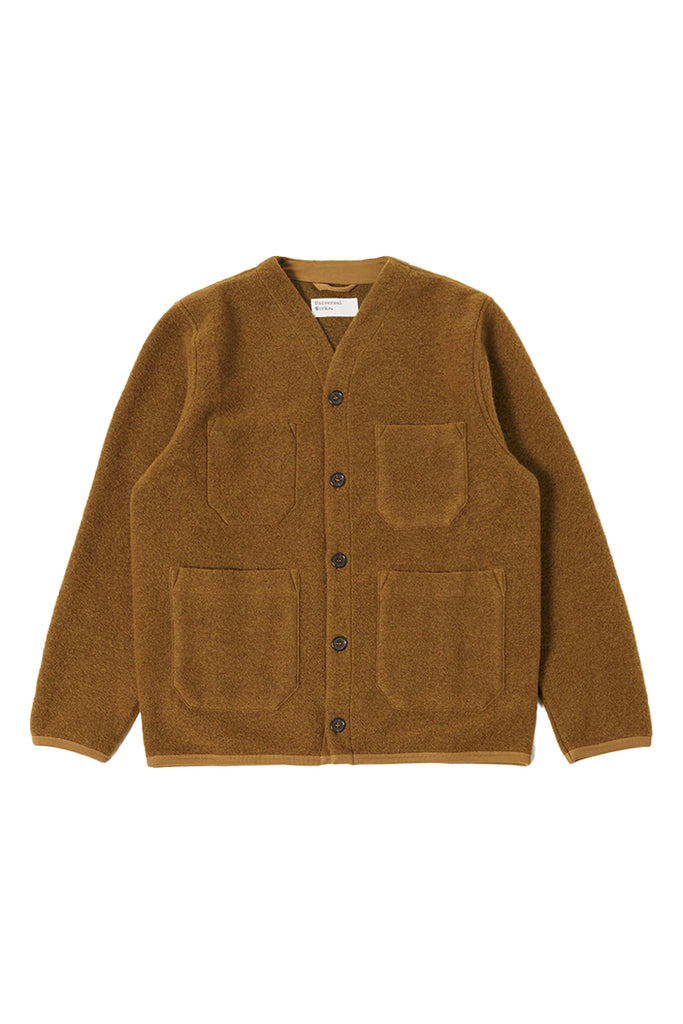 Wool Fleece Cardigan - Mustard