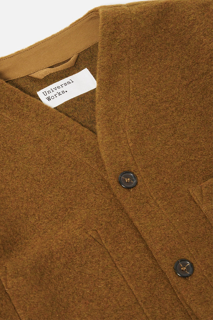 Wool Fleece Cardigan - Mustard