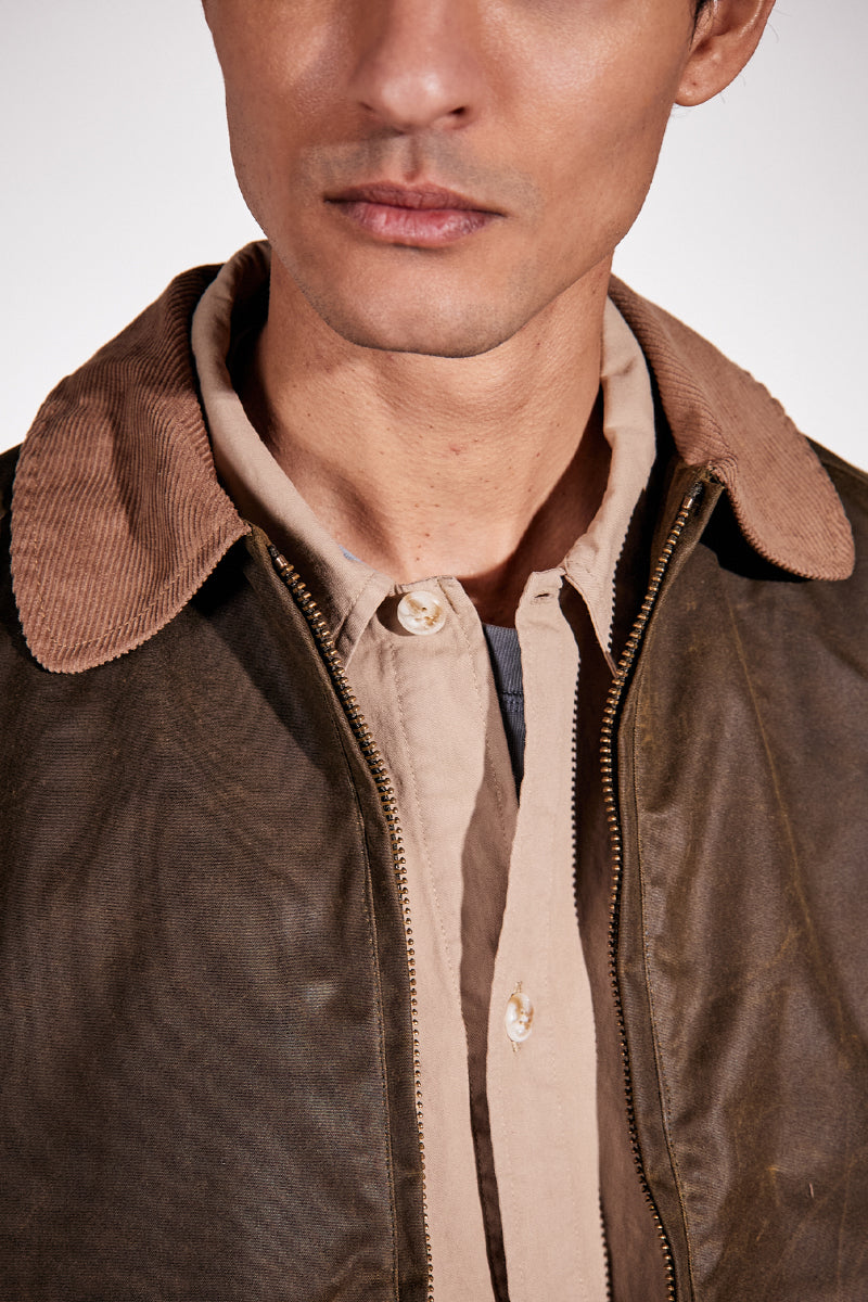 Carter Wax Zip Jacket - Light Olive