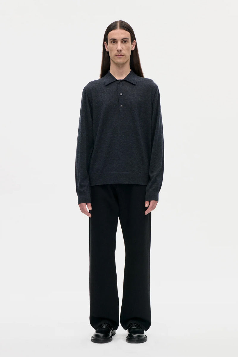 Berner Kühl Merino Wool Polo - Charcoal