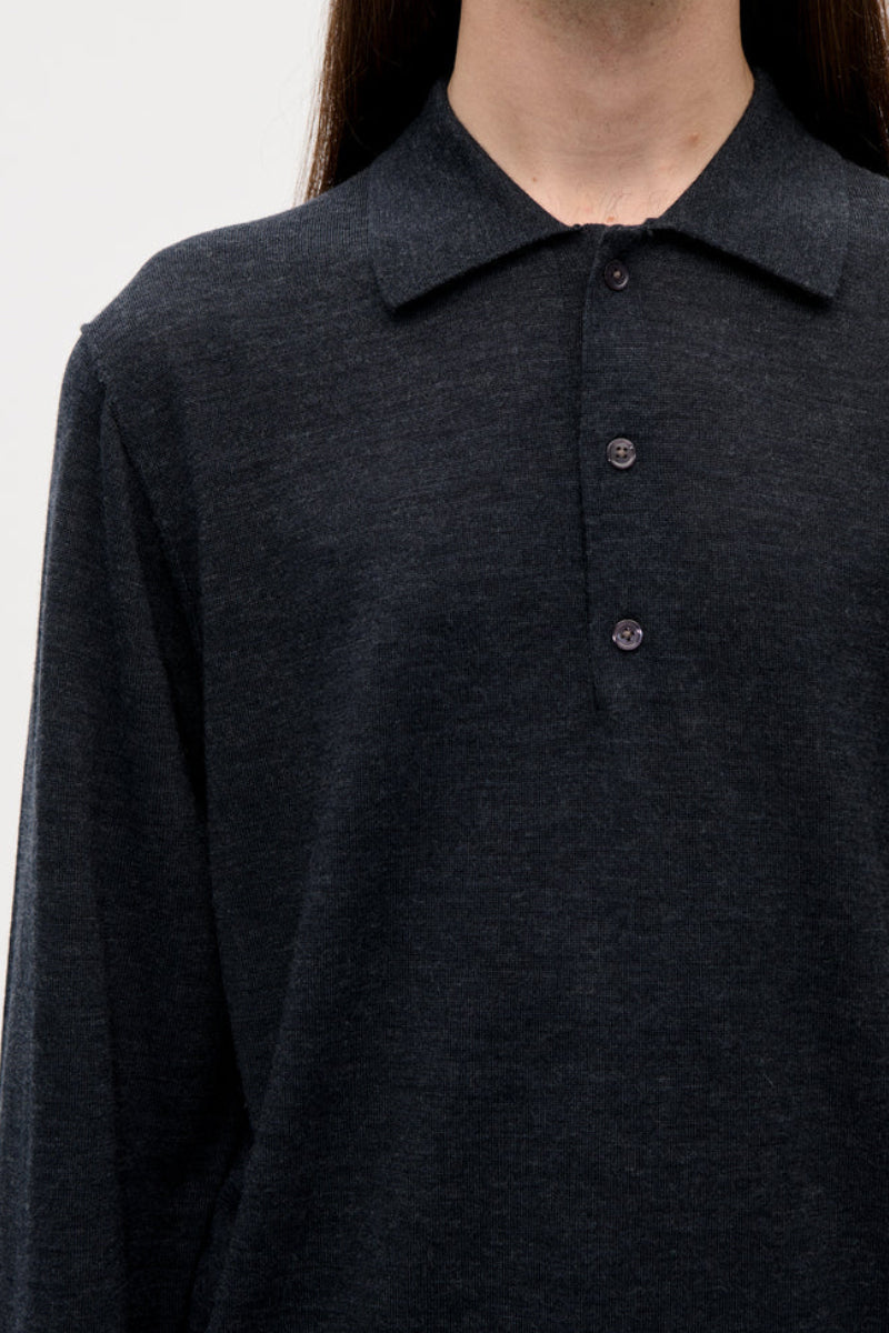 Berner Kühl Merino Wool Polo - Charcoal