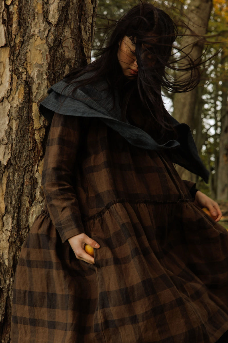 Winnie Dress in Limited Edition Plaid Irish Linen