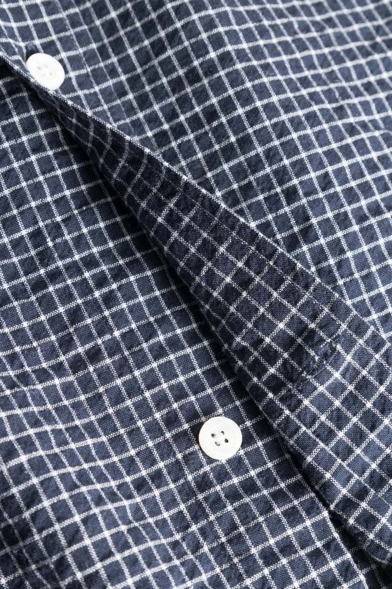 Espevik Check Oversized Shirt - Dark Navy