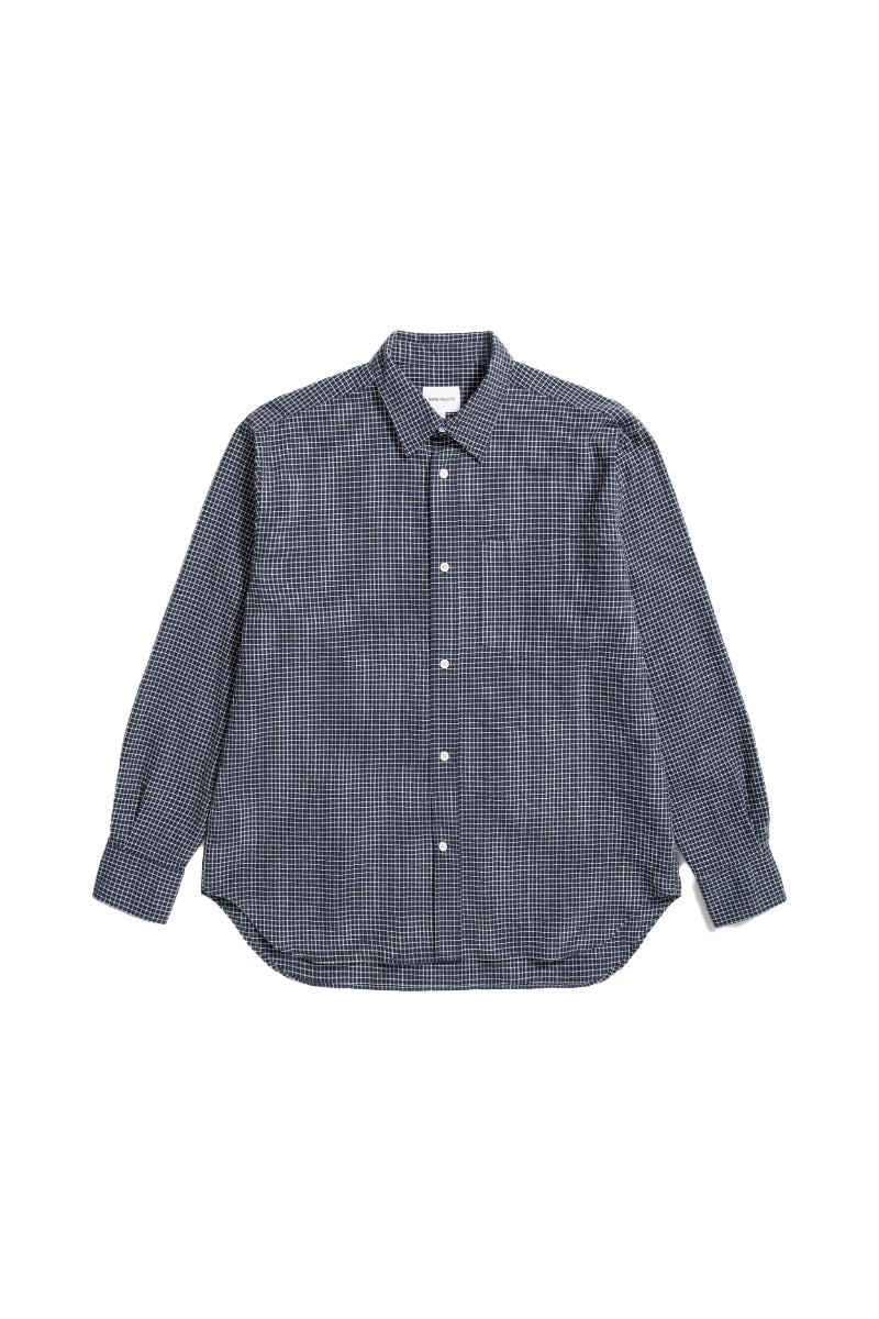 Espevik Check Oversized Shirt - Dark Navy