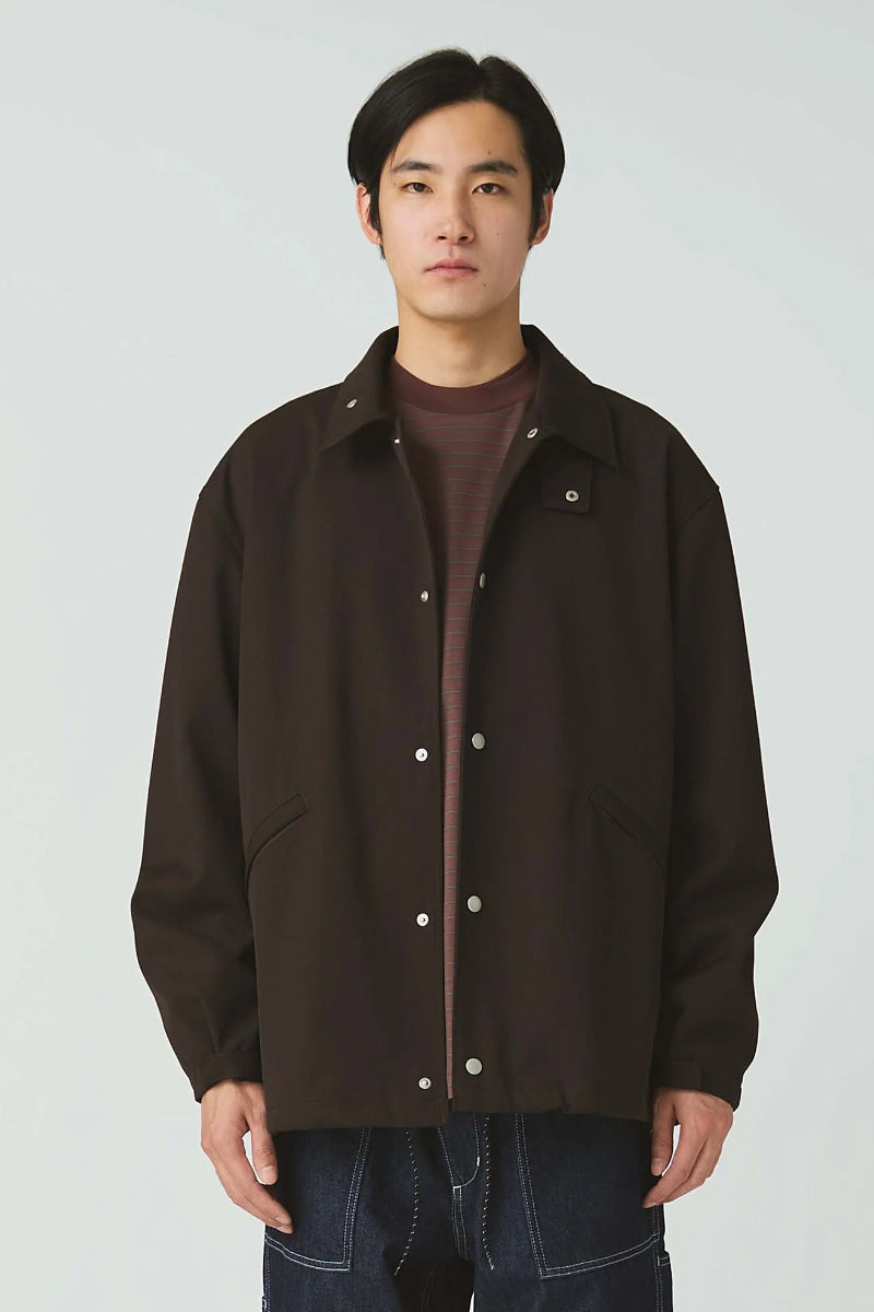 Hybrid Wool Coach Jacket - Dark Brown