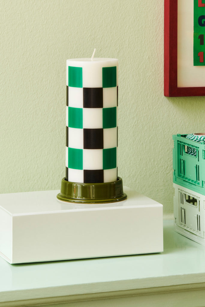 Column Candle Holder Medium - Army Green