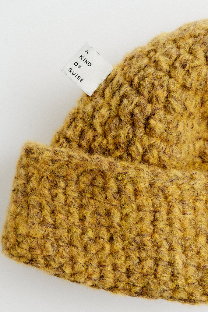 Crochet Hat - Mustard Melange