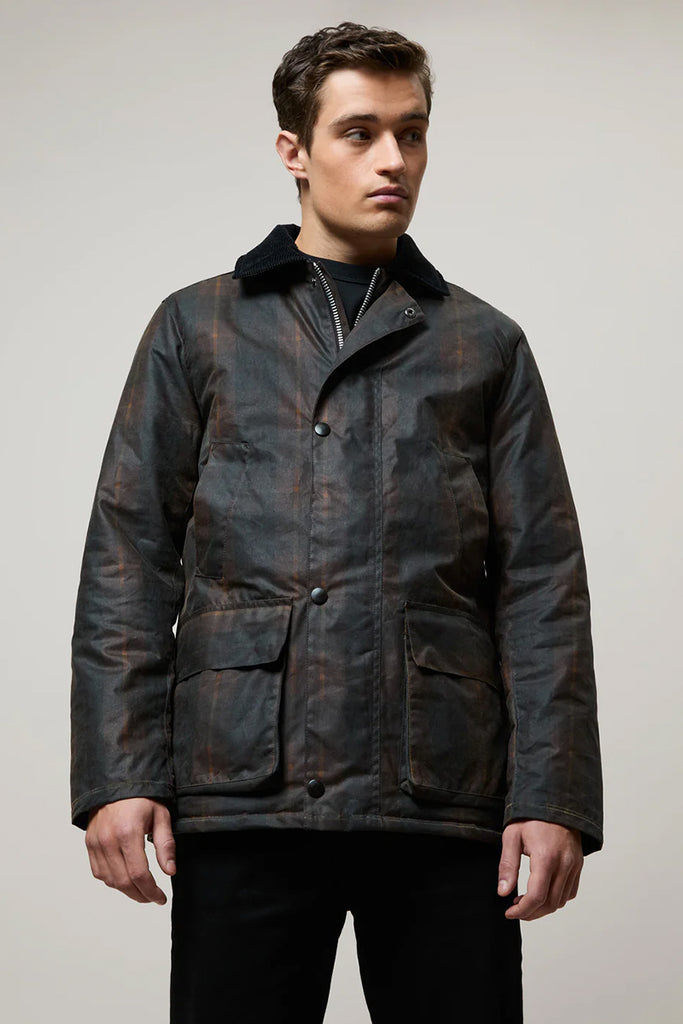 Curtis Wax Jacket - Brown Tartan