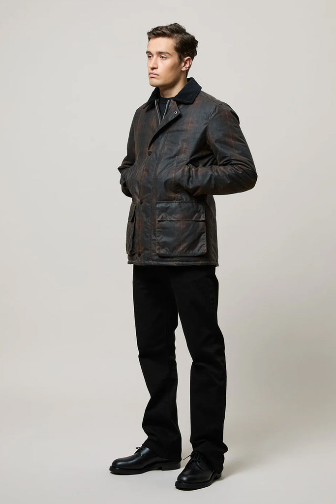 Curtis Wax Jacket - Brown Tartan