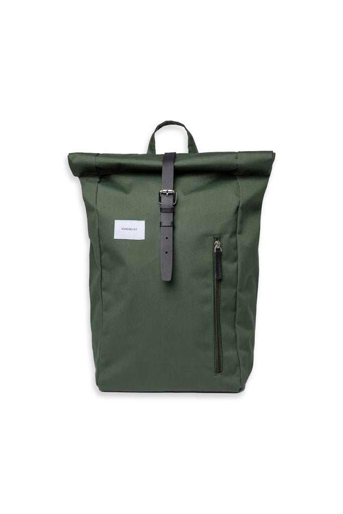 Dante Rolltop Backpack - Dawn Green with Black Leather