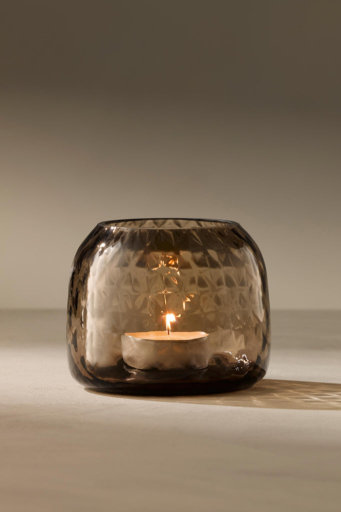 Dapple Votive Vase/Tea Light - Earth Brown