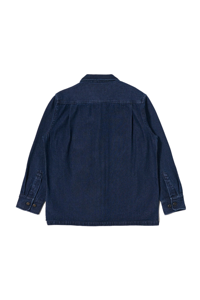 Indigo Work Denim Fatigue Shirt - Blue
